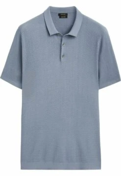 Massimo Dutti Textured Short Sleeve - Polo Shirt - Blue/Black Denim -Massimo Dutti Shop 3b3939aa735441c09afad680f09378a3
