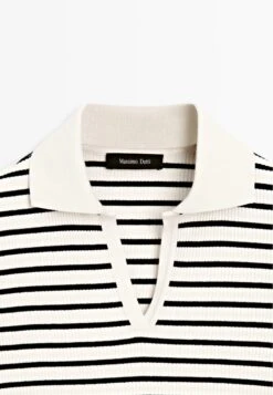 Massimo Dutti STRIPED JOHNNY COLLAR - Polo Shirt - White 22 Massimo Dutti STRIPED JOHNNY COLLAR - Polo Shirt - White -Massimo Dutti Shop 3b395fab580d47d1a2753a8a416eb1ee