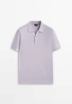 Massimo Dutti With V-Neck And Buttons - Polo Shirt - Mauve -Massimo Dutti Shop 3b4364d19e2340a290ffcbd8b2a9fccb