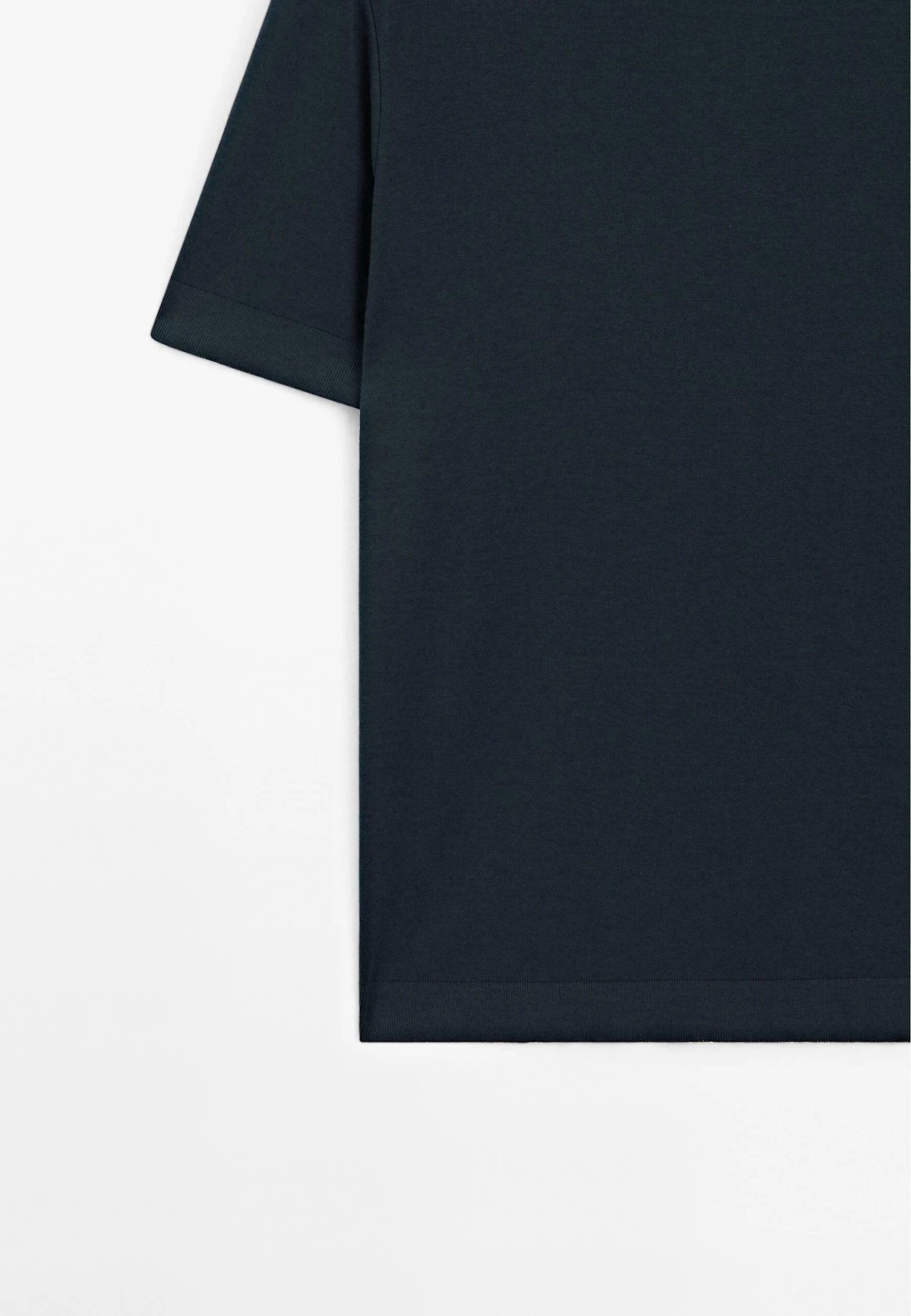 Massimo Dutti CREW NECK WITH RIBBED TRIMS - Basic T-shirt - Dark Blue 10 Massimo Dutti CREW NECK WITH RIBBED TRIMS - Basic T-shirt - Dark Blue - Image 8