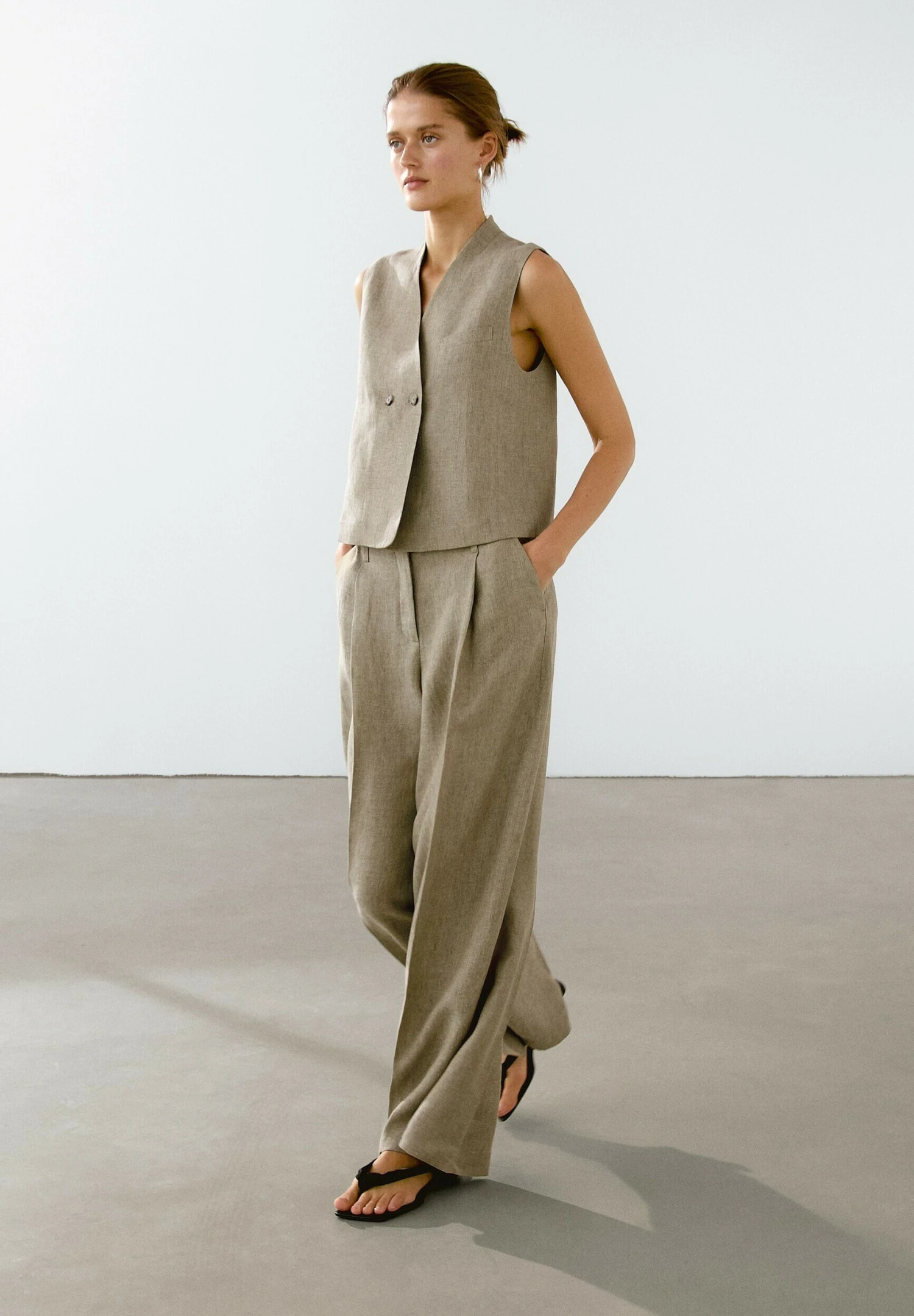 Massimo Dutti DART - Trousers - Beige 6 Massimo Dutti DART - Trousers - Beige - Image 4