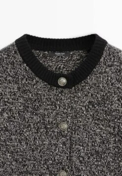 Massimo Dutti ELEGANT GOLD-TONED RHINESTONE BUTTONS - Cardigan - Black -Massimo Dutti Shop 3b61592fc9ea4e848e601916e223de8b