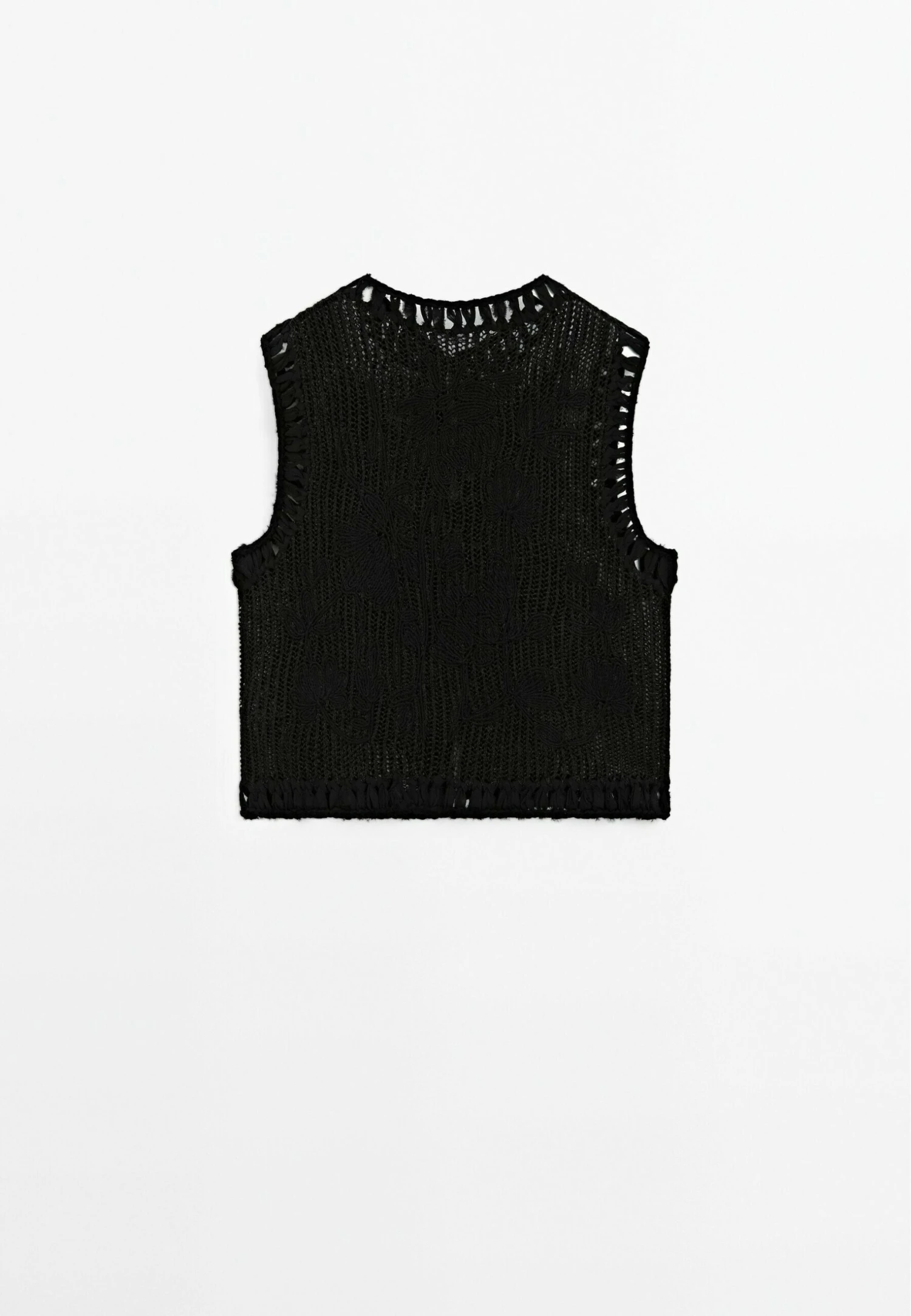 Massimo Dutti CREW NECK WITH EMBROIDERED DETAIL - Waistcoat - Black 9 Massimo Dutti CREW NECK WITH EMBROIDERED DETAIL - Waistcoat - Black - Image 7