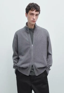 Massimo Dutti WITH ZIP DETAIL - Cardigan - Dark Grey