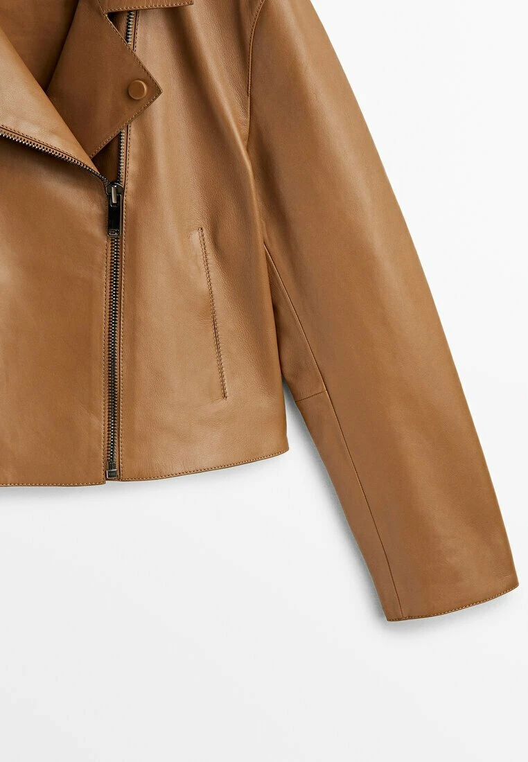 Massimo Dutti With Polished Edges - Leather Jacket - Brown 10 Massimo Dutti With Polished Edges - Leather Jacket - Brown - Image 8