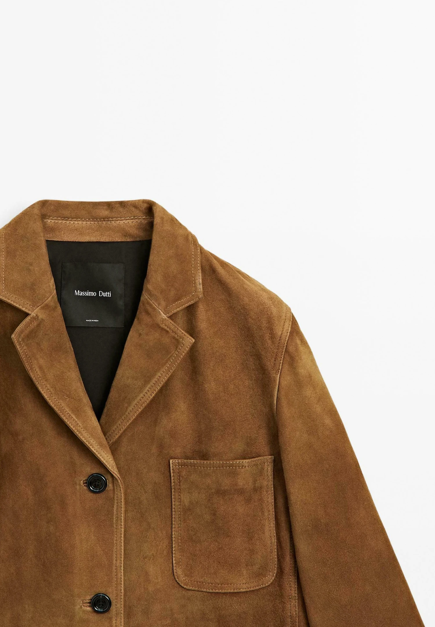 Massimo Dutti SUEDE FINISH WITH PATCH POCKETS - Leather Jacket - Camel 12 Massimo Dutti SUEDE FINISH WITH PATCH POCKETS - Leather Jacket - Camel - Image 10