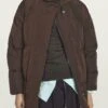 Massimo Dutti WATER-REPELLENT HOODED PUFFER - Winter Coat - Bordeaux