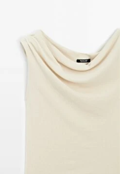 Massimo Dutti SLEEVELESS ASYMMETRIC CUT - Print T-shirt - Beige -Massimo Dutti Shop 3bfca2e00b46498b863f468604b777c4