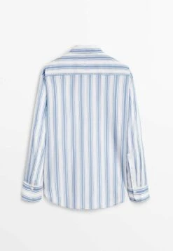 Massimo Dutti With Stripes- Button-Down Blouse - Light Blue -Massimo Dutti Shop 3c6f4c1a535645bb9fd6583d72e255cb