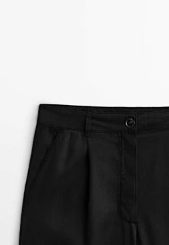Massimo Dutti Flowing With Darts - Trousers - Black -Massimo Dutti Shop 3c95bf4a8a414d898a1c5bfc6fd0bd12