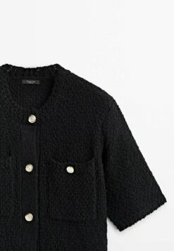 Massimo Dutti Textured With Pockets - Cardigan - Black -Massimo Dutti Shop 3c971956650e4a6fb19f4a74b849e4e6