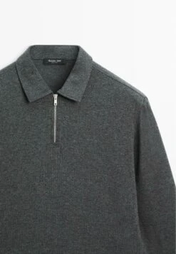Massimo Dutti LONG SLEEVE POLO SHIRT WITH ZIP-UP COLLAR - Jumper - Grey 17 Massimo Dutti LONG SLEEVE POLO SHIRT WITH ZIP-UP COLLAR - Jumper - Grey -Massimo Dutti Shop 3caa476c5e104dbdb906c461800050a5
