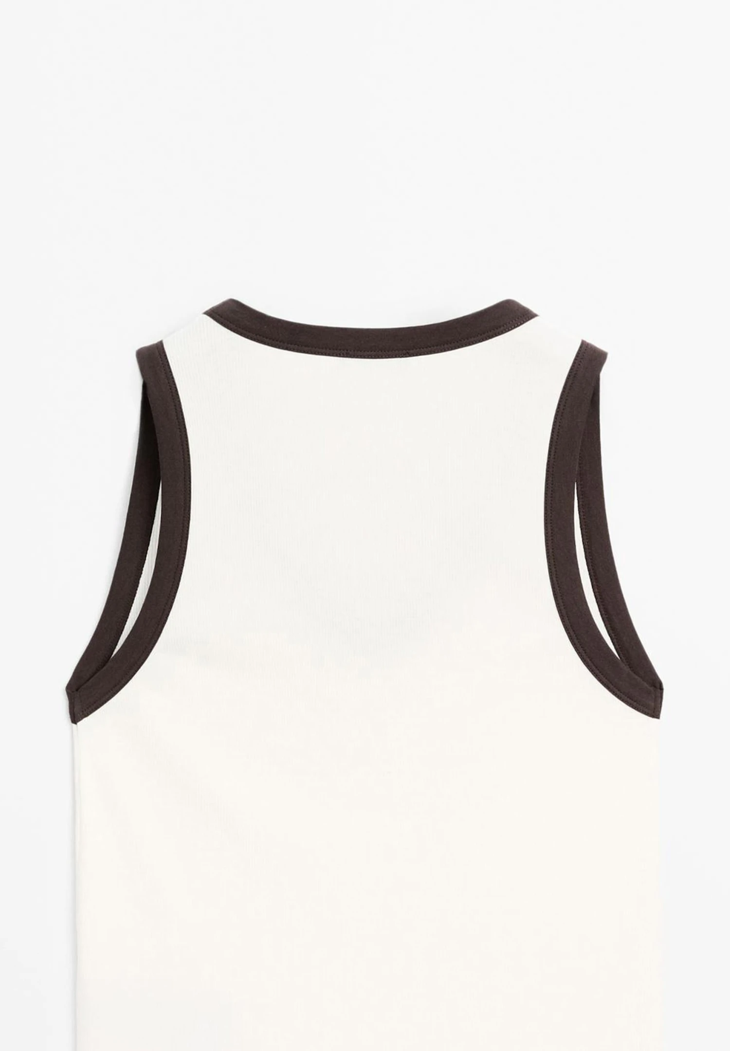 Massimo Dutti RIBBED V-NECK WITH THICK STRAPS - Basic T-shirt - White 7 Massimo Dutti RIBBED V-NECK WITH THICK STRAPS - Basic T-shirt - White - Image 5