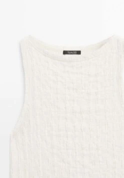 Massimo Dutti GATHERED SEMI-SHEER - Top - White -Massimo Dutti Shop 3ce6294425554f8dabc3503f255ae12b