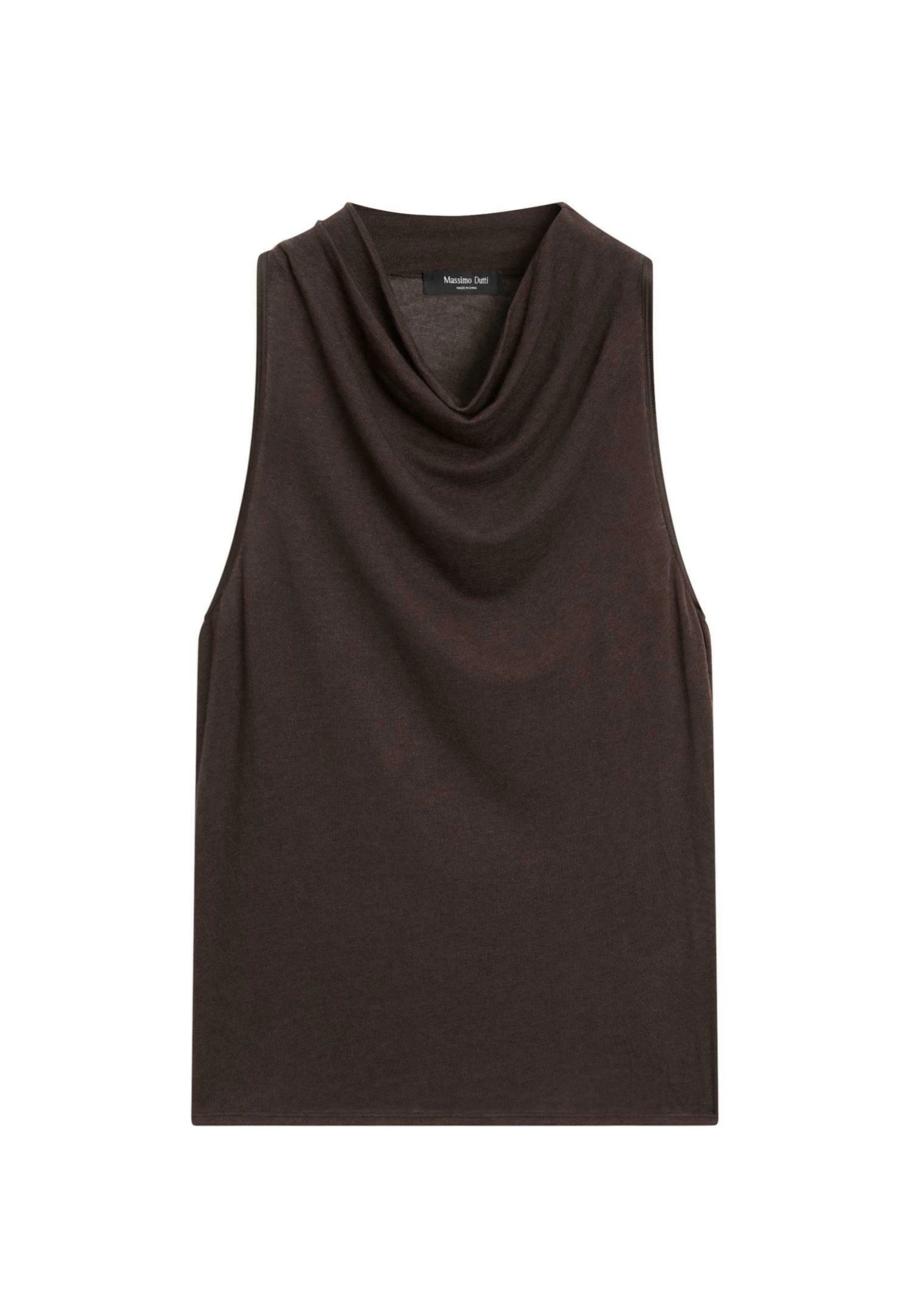 Massimo Dutti SLEEVELESS WITH DRAPED NECKLINE - Top - Mottled Dark Brown 7 Massimo Dutti SLEEVELESS WITH DRAPED NECKLINE - Top - Mottled Dark Brown - Image 5