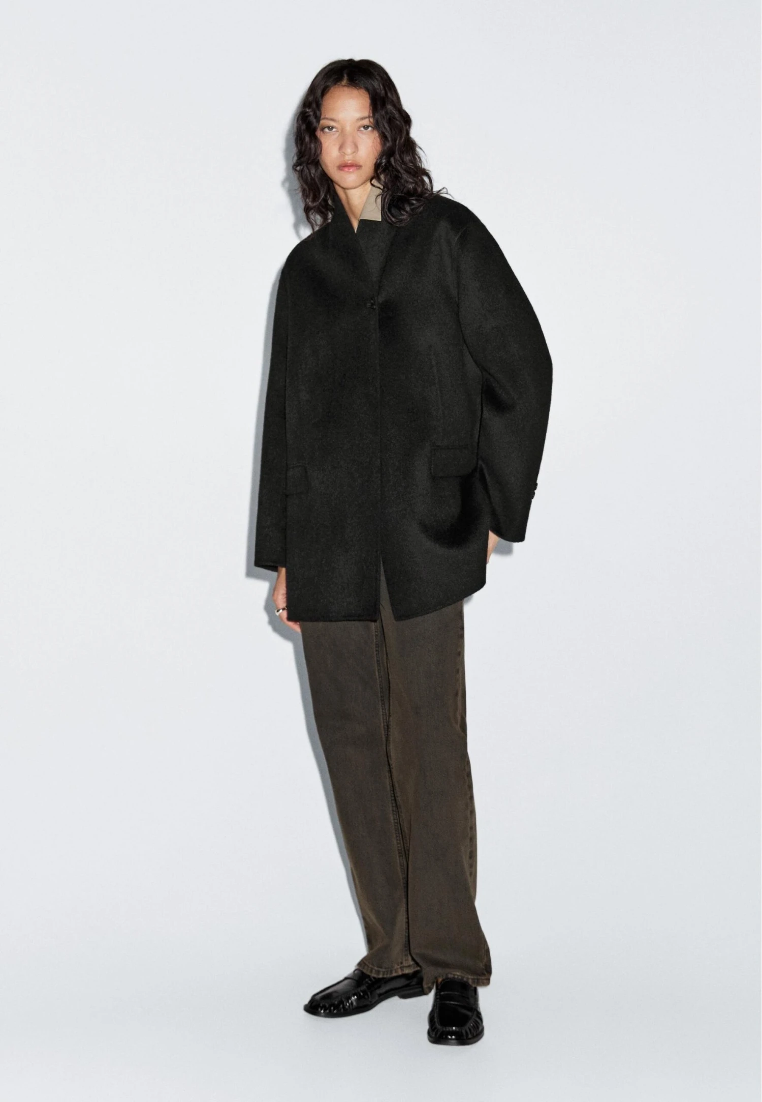 Massimo Dutti ONE-NECK - Classic Coat - Black 4 Massimo Dutti ONE-NECK - Classic Coat - Black - Image 2