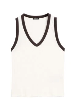 Massimo Dutti RIBBED V-NECK WITH THICK STRAPS - Basic T-shirt - Light Yellow -Massimo Dutti Shop 3d675b0f1c9648aebcd00bd919b2a243