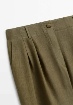 Massimo Dutti Darted With Turn-Up Hem - Trousers - Khaki -Massimo Dutti Shop 3db741b0b12847ac82959d2428a5584f