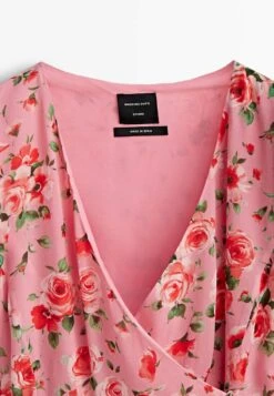 Massimo Dutti Studio - Floral Print With Puff Sleeves - Maxi Dress - Pink -Massimo Dutti Shop 3dd92c9089b44b08bb7f027012c87d12