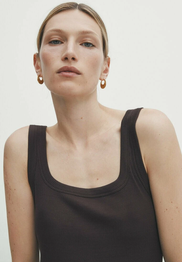 Massimo Dutti Mercerised - Top - Dark Brown 4 Massimo Dutti Mercerised - Top - Dark Brown - Image 2