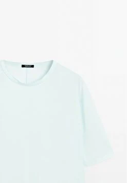 Massimo Dutti BOXY FIT SHORT SLEEVE - Basic T-shirt - Light Blue 20 Massimo Dutti BOXY FIT SHORT SLEEVE - Basic T-shirt - Light Blue -Massimo Dutti Shop 3df02c895a5847a28c65f3b879b01beb
