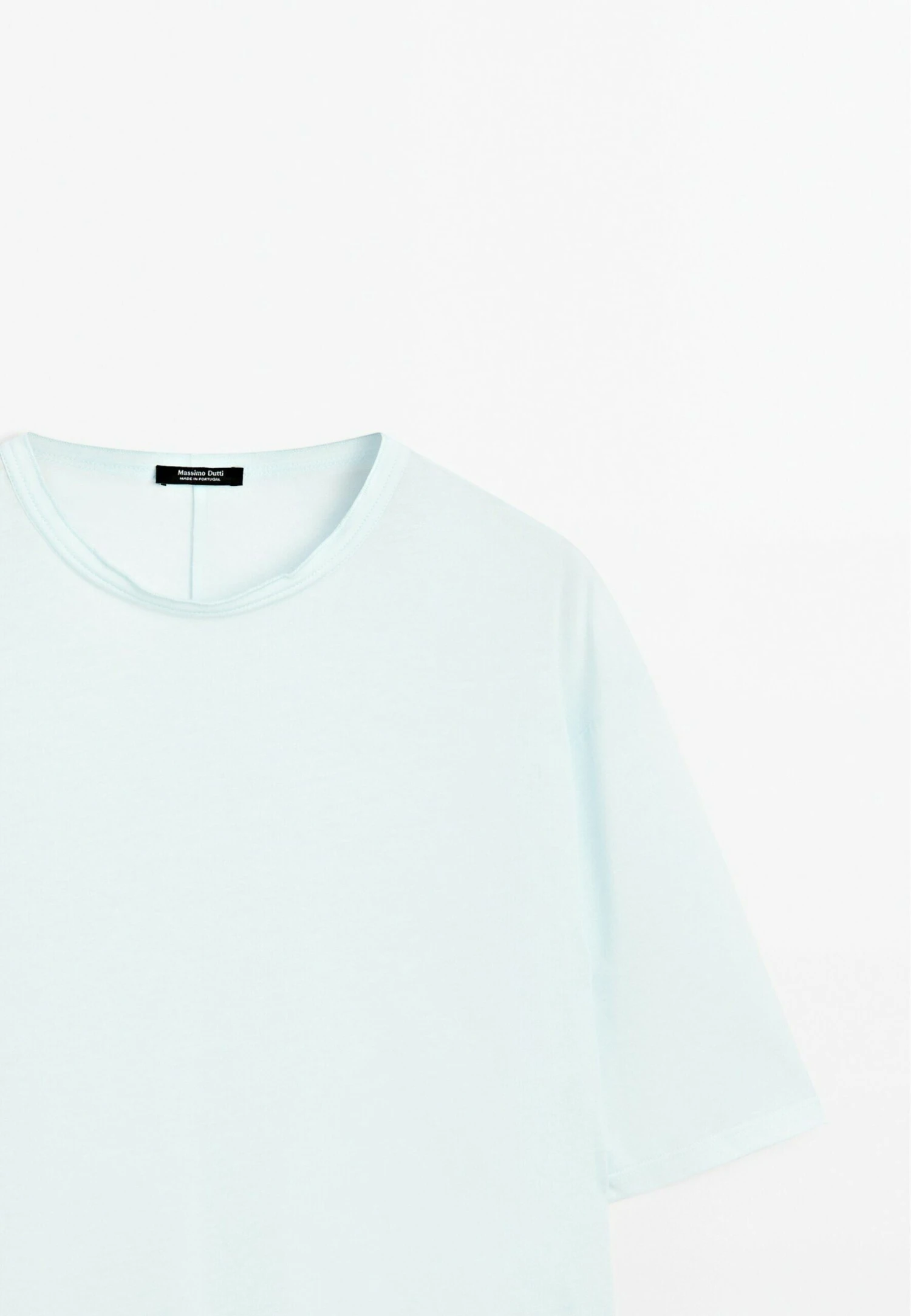 Massimo Dutti BOXY FIT SHORT SLEEVE - Basic T-shirt - Light Blue 10 Massimo Dutti BOXY FIT SHORT SLEEVE - Basic T-shirt - Light Blue - Image 8