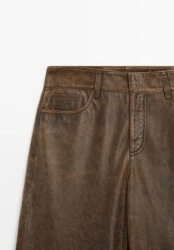 Massimo Dutti DISTRESSED NAPPA FINISH WITH WORN EFFECT - Leather Trousers - Dark Brown 15 Massimo Dutti DISTRESSED NAPPA FINISH WITH WORN EFFECT - Leather Trousers - Dark Brown -Massimo Dutti Shop 3df76ff5a78a47729646f444c011e0a2