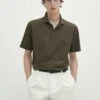 Massimo Dutti Short Sleeve Diagonal Micro - Polo Shirt - Khaki -Massimo Dutti Shop 3e357e93c40b44aa93d320f93c34d7d9