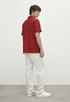 Massimo Dutti Short Sleeve Diagonal Micro - Polo Shirt - Red -Massimo Dutti Shop 3e5103534dba459d882b8684ab11ddfa