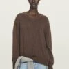 Massimo Dutti OVERSIZE V-NECK WITH LONG SLEEVE - Jumper - Dark Brown 1 Massimo Dutti OVERSIZE V-NECK WITH LONG SLEEVE - Jumper - Dark Brown -Massimo Dutti Shop 3e779f266e1f4a9e811ab232107ffca8
