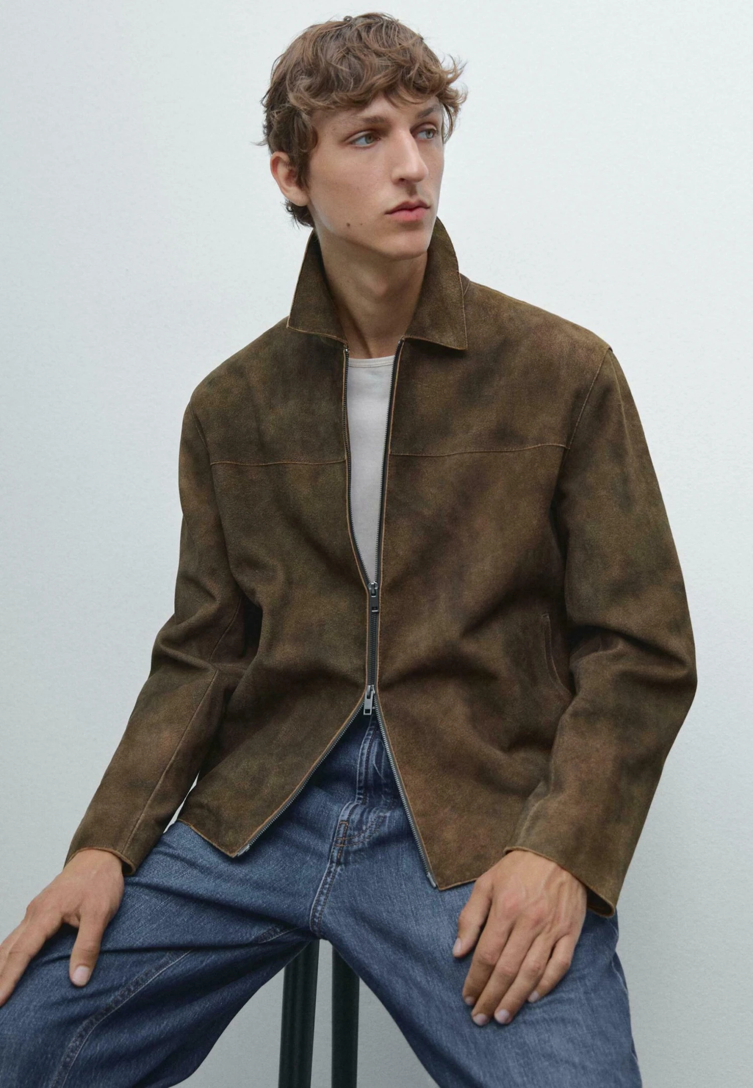 Massimo Dutti SUEDE FINISH WITH SIDE POCKETS - Leather Jacket - Dark Brown 7 Massimo Dutti SUEDE FINISH WITH SIDE POCKETS - Leather Jacket - Dark Brown - Image 5