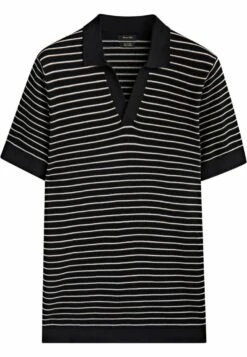 Massimo Dutti Striped Short Sleeve- Polo Shirt - Black -Massimo Dutti Shop 3eb05ab4c7c54a6fa92ea432d321b155