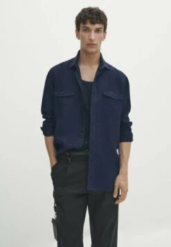 Massimo Dutti With Pockets - Shirt - Dark Blue