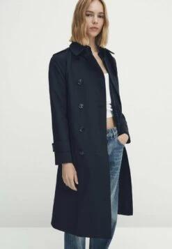 Massimo Dutti With Belt- Trenchcoat - Dark Blue