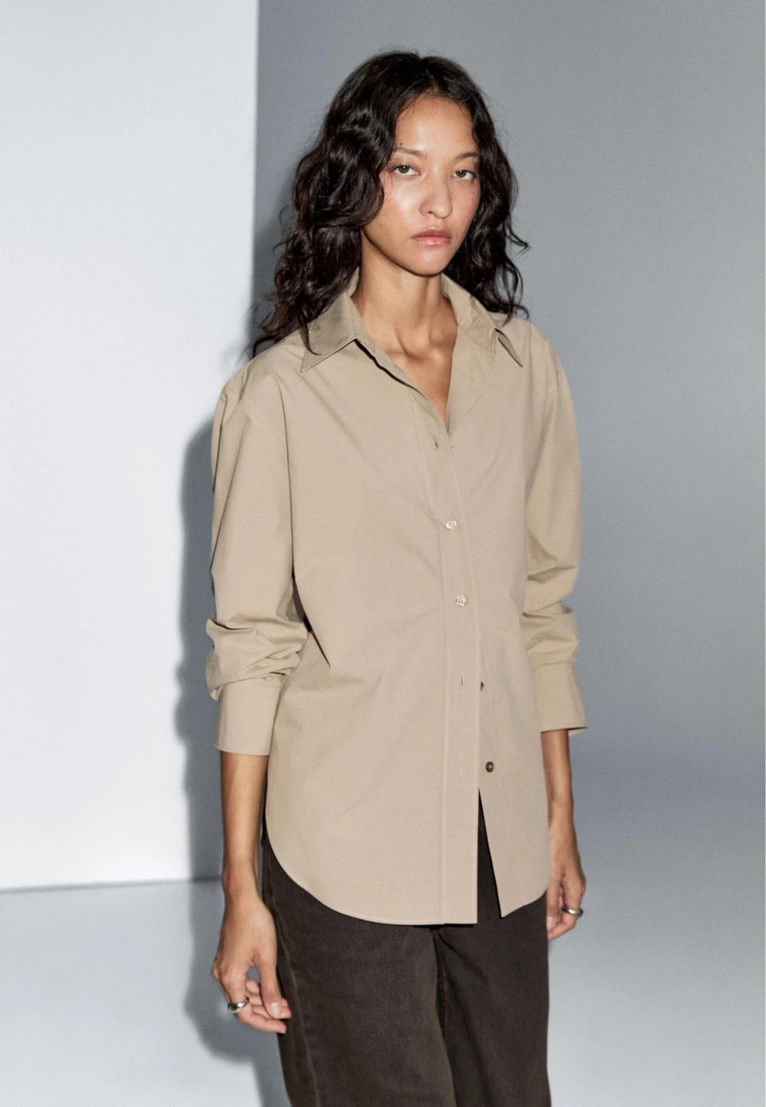 Massimo Dutti LONG BUTTONED - Button-down Blouse - Light Green 7 Massimo Dutti LONG BUTTONED - Button-down Blouse - Light Green - Image 5