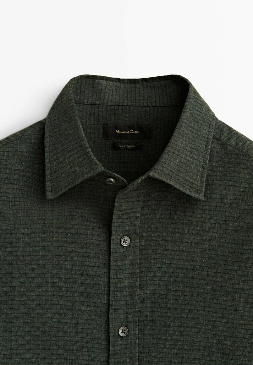 Massimo Dutti Regular Fit Check - Shirt - Dark Green 9 Massimo Dutti Regular Fit Check - Shirt - Dark Green - Image 7