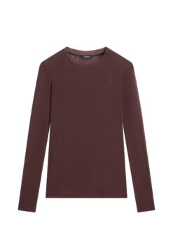 Massimo Dutti WITH NECKLINE - Long Sleeved Top - Bordeaux