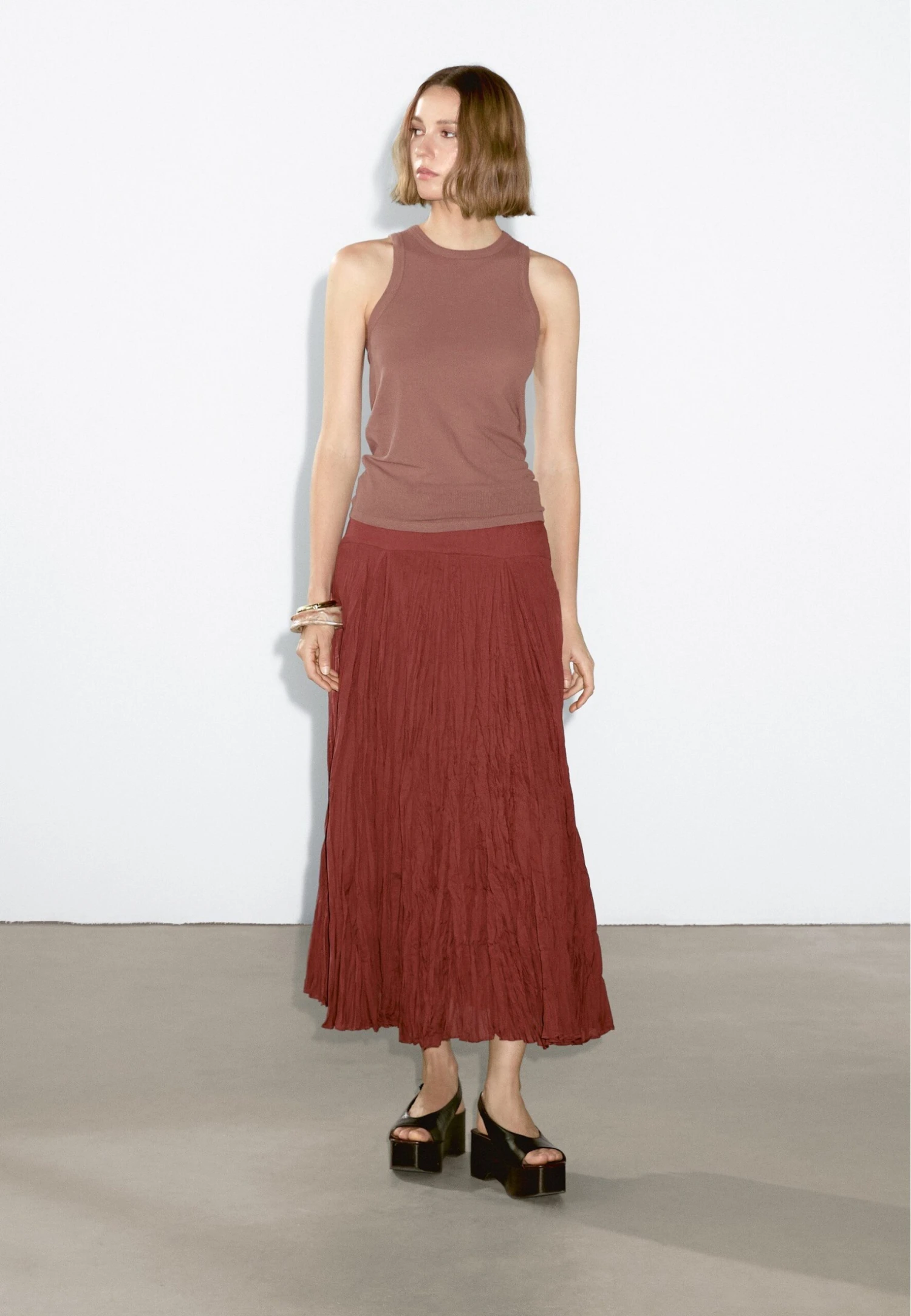 Massimo Dutti LIGHTWEIGHT HALTER NECK - Basic T-shirt - Mottled Pink 7 Massimo Dutti LIGHTWEIGHT HALTER NECK - Basic T-shirt - Mottled Pink - Image 5