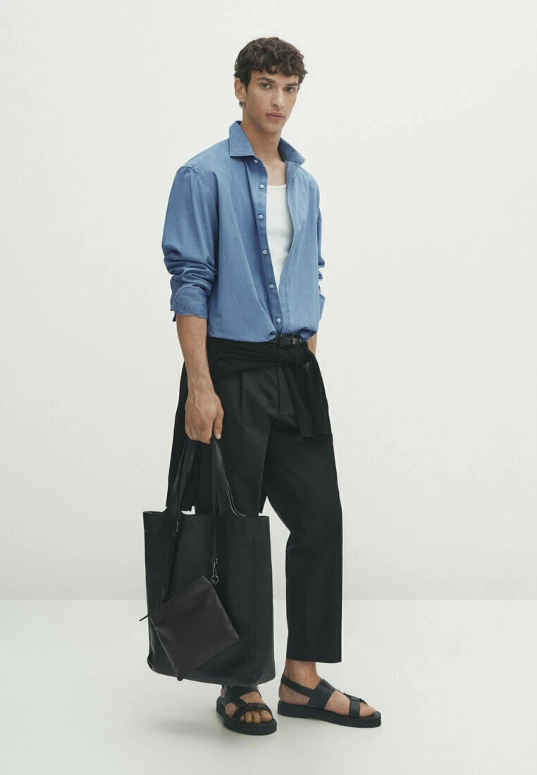 Massimo Dutti Fit Bleach Wash - Shirt - Blue 4 Massimo Dutti Fit Bleach Wash - Shirt - Blue - Image 2