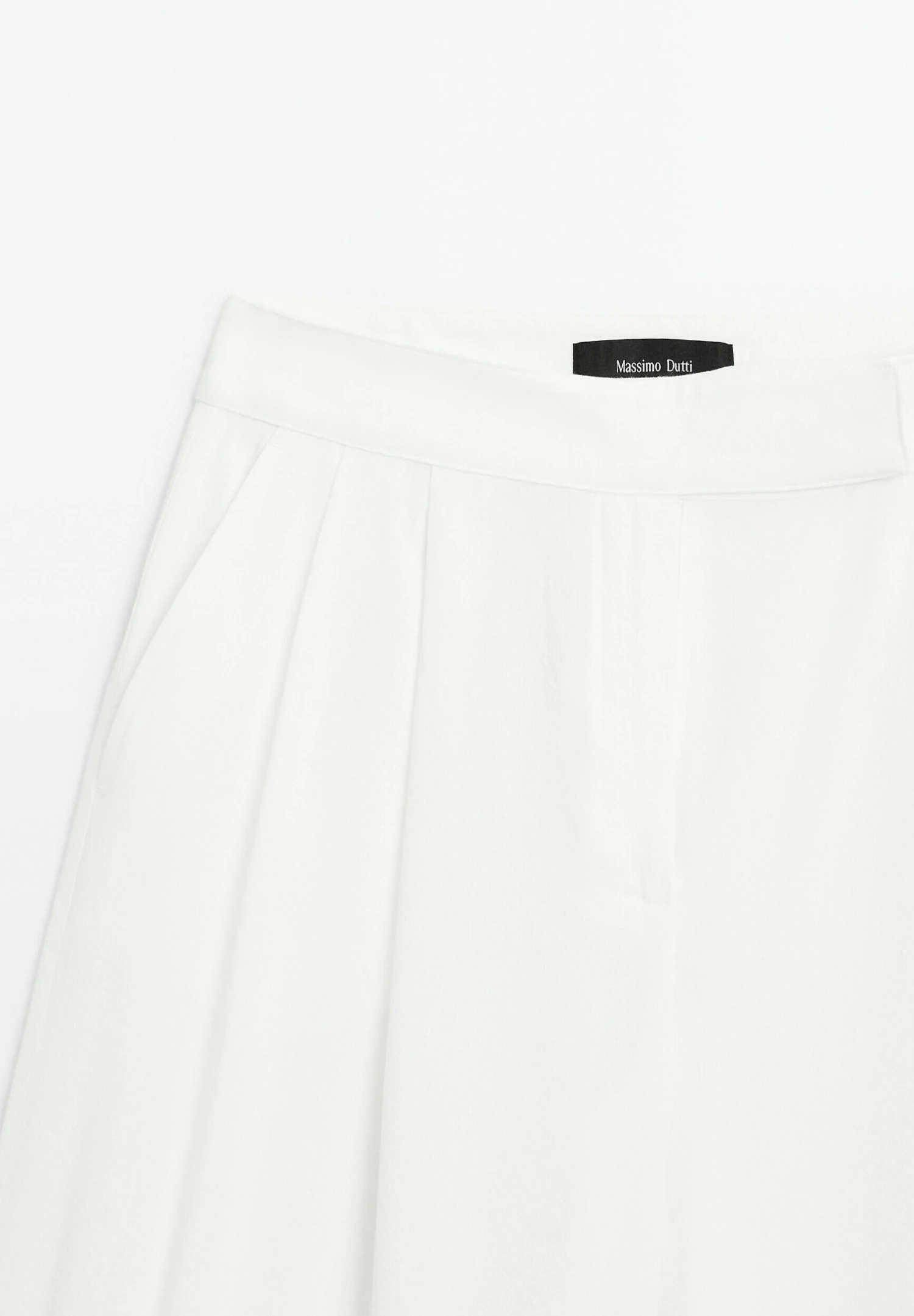 Massimo Dutti DARTED PALAZZO - Trousers - White 10 Massimo Dutti DARTED PALAZZO - Trousers - White - Image 8