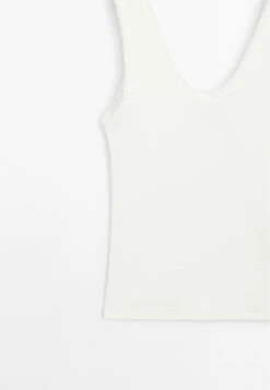 Massimo Dutti ROUND NECK WITH FRAYED PIPING - Top - White -Massimo Dutti Shop 3f709023a67d4d5c9ecf6b99c68b6f2e