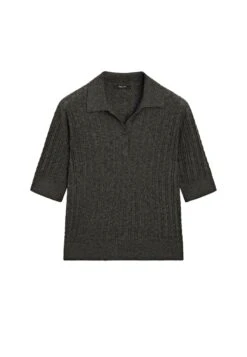 Massimo Dutti ELBOW SLEEVES WITH POLO COLLAR - Polo Shirt - Mottled Dark Brown -Massimo Dutti Shop 3f7a952908424e539c9535d47f444d15