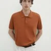 Massimo Dutti Short Sleeve - Polo Shirt - Mottled Brown -Massimo Dutti Shop 3fcf64098c3648bb92471d7228202ee3
