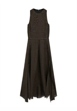 Massimo Dutti MIDI WITH FRAYED TRIMS - Maxi Dress - Mottled Dark Brown -Massimo Dutti Shop 3fe044b2618c458fb13e672a8e5a8bf9