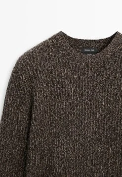 Massimo Dutti RIBBED CREW NECK - Jumper - Mottled Dark Brown -Massimo Dutti Shop 3ff520e344df4e89a0ea9f5ef8fcda13