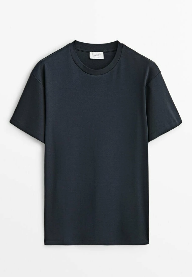 Massimo Dutti Studio -Short Sleeve - Basic T-Shirt - Dark Blue 13 Massimo Dutti Studio -Short Sleeve - Basic T-Shirt - Dark Blue - Image 11