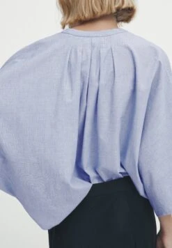 Massimo Dutti Darted Chambray With Stand-Up Collar - Button-Down Blouse - Purple -Massimo Dutti Shop 4051db53fd7648fcafaeb2cbd6f03da4