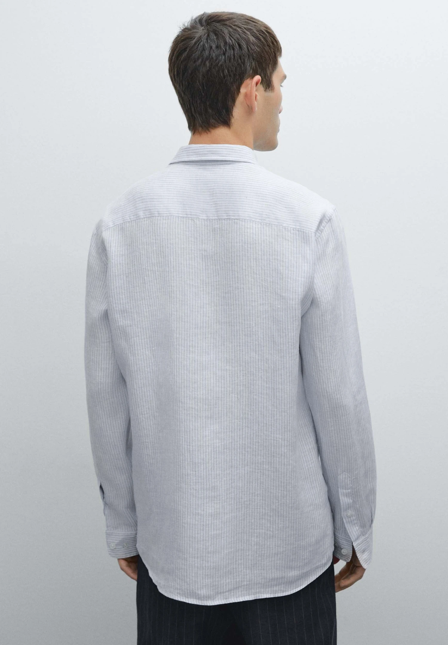 Massimo Dutti SLIM FIT STRIPED GARMENT - Shirt - White 5 Massimo Dutti SLIM FIT STRIPED GARMENT - Shirt - White - Image 3