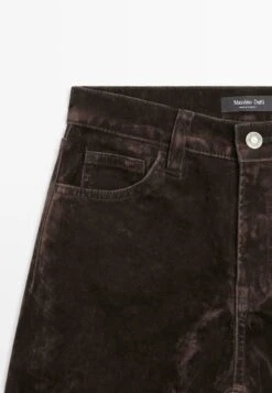 Massimo Dutti Straight Leg Jeans - Mottled Dark Brown -Massimo Dutti Shop 4060046fa515498b8e2064792409eb45