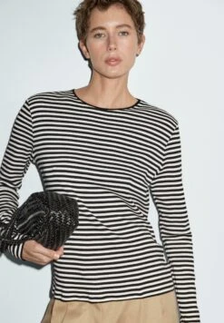 Massimo Dutti STRIPED - Long Sleeved Top - Black -Massimo Dutti Shop 406581ced0084910a407495bc62115d4